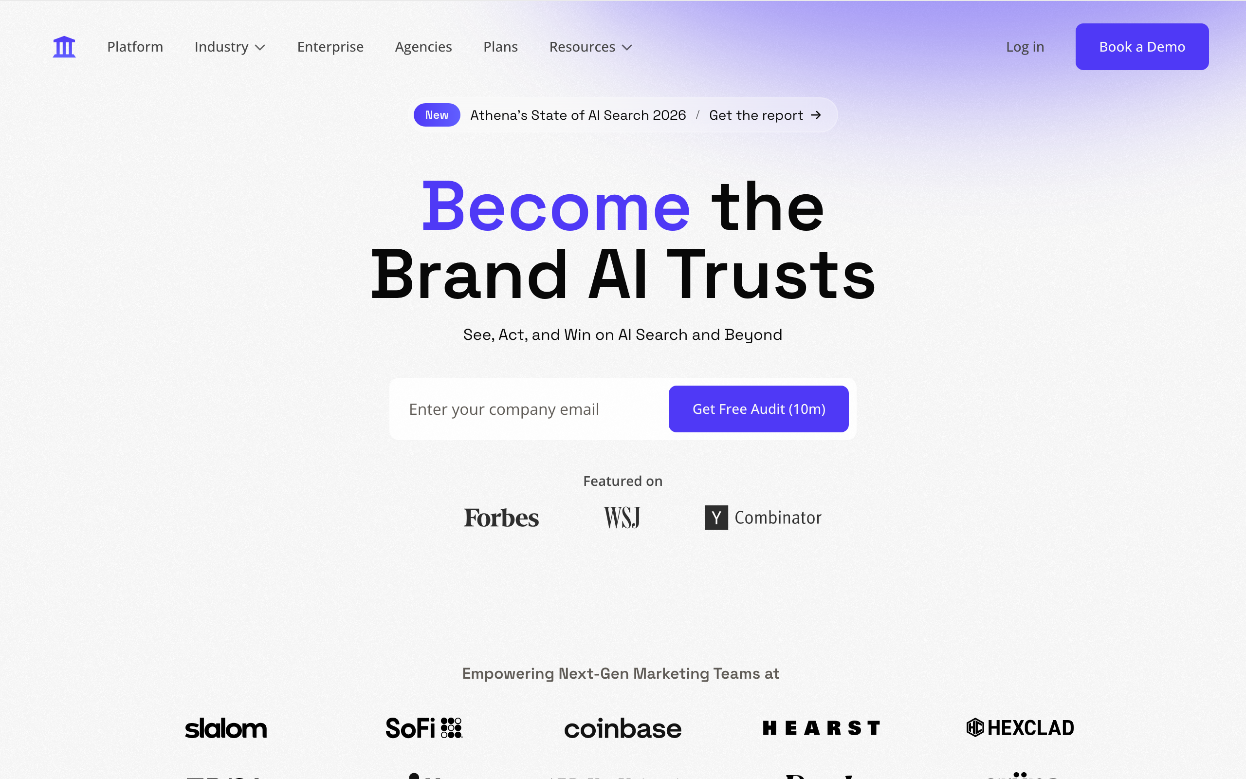 AthenaHQ homepage