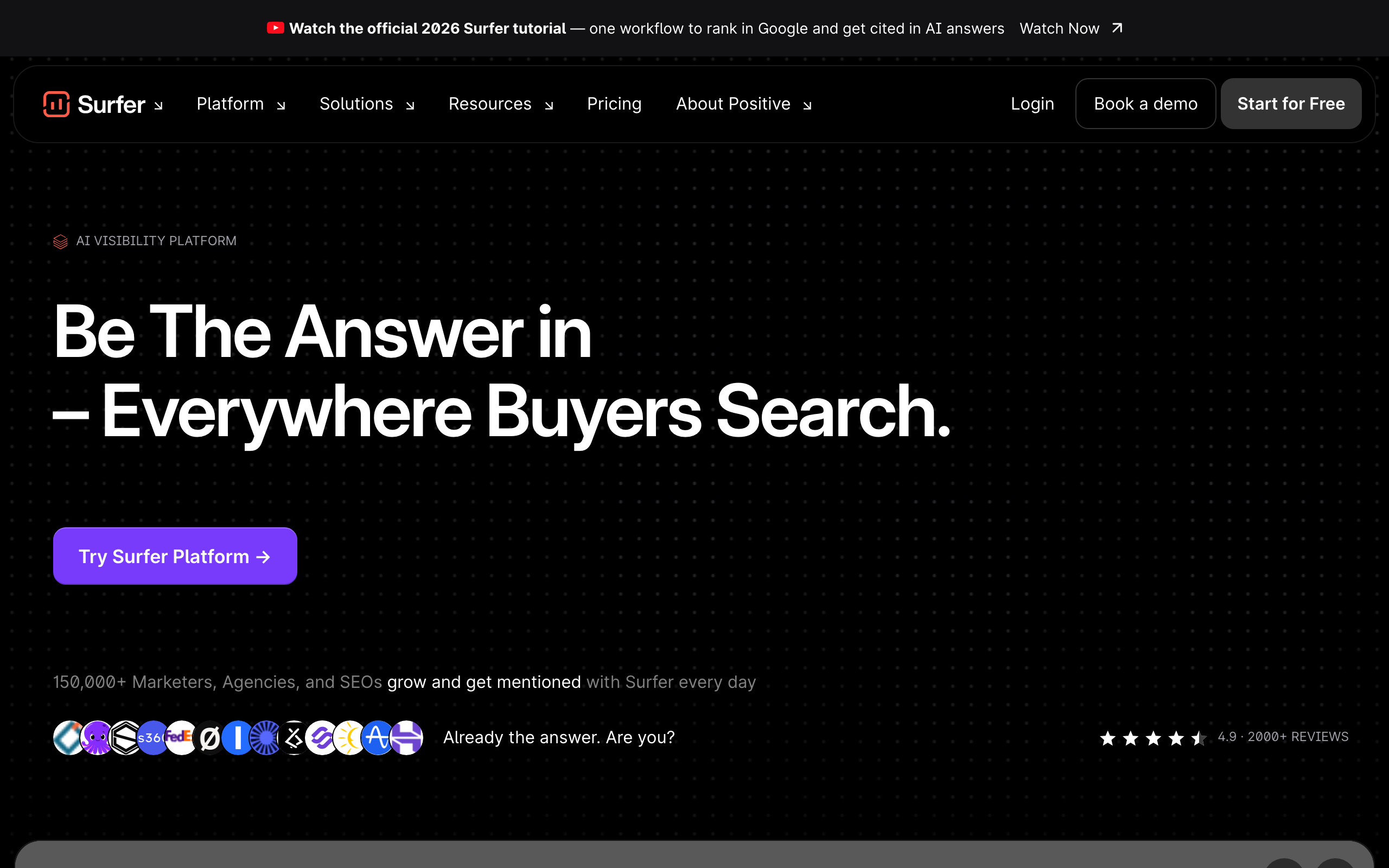 Surfer homepage